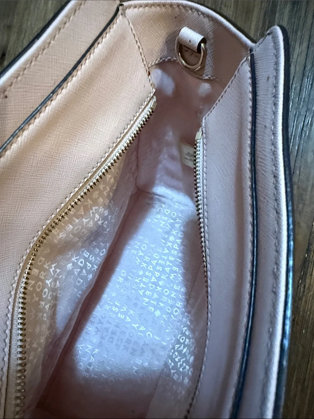kate spade Blush Pink Leather Satchel with Bow Accent